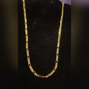Necklace,NWOT Golden Figaro Link, 22"+, Lobster Clasp, Classic Link Style, Love!